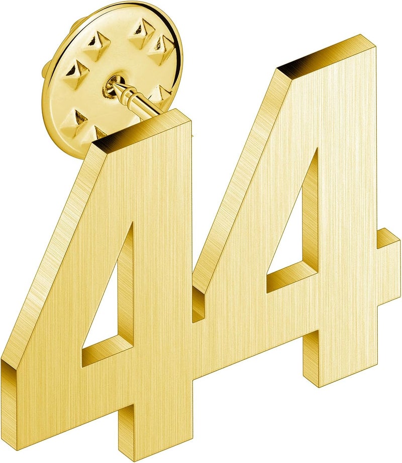 AMITER Personalized 0-100 Number Lapel Pins, 18K Gold Brooch Pin Tie Tacks for Suits, Neckties, Hats, Men & Women - Image 1